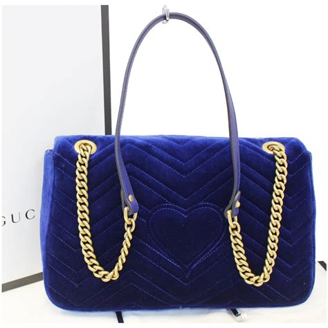 gucci blue bag velvet